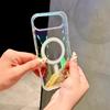Для IPhone17promax Гальванизированный Магнитный Чехол для Телефона для Apple 16 Лазерный Меняющий Цвет 15 Противоударный Всесторонний