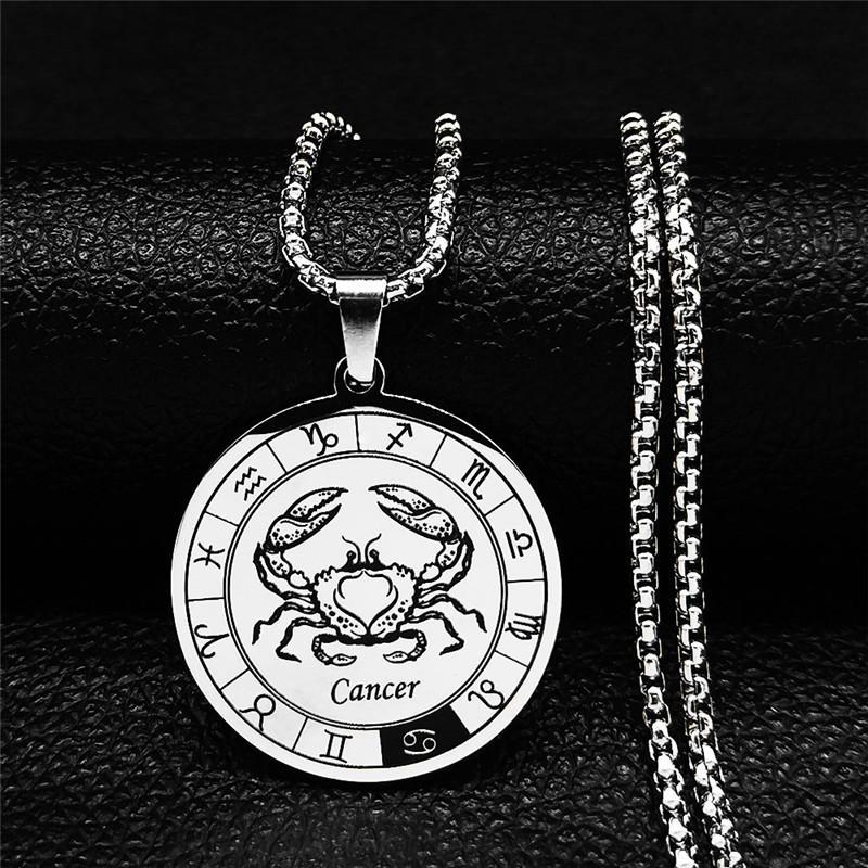 12 созвездий из нержавеющей стали цепочка скорпион ожерелье для женщин/мужчин серебряное ожерелье ювелирные изделия MIT