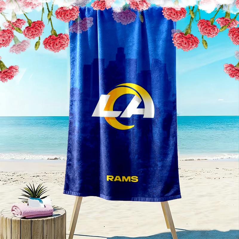 Пляжное полотенце с принтом Los Angeles Rams, большое, мягкое, быстросохнущее, для пляжа, кемпинга, плавания