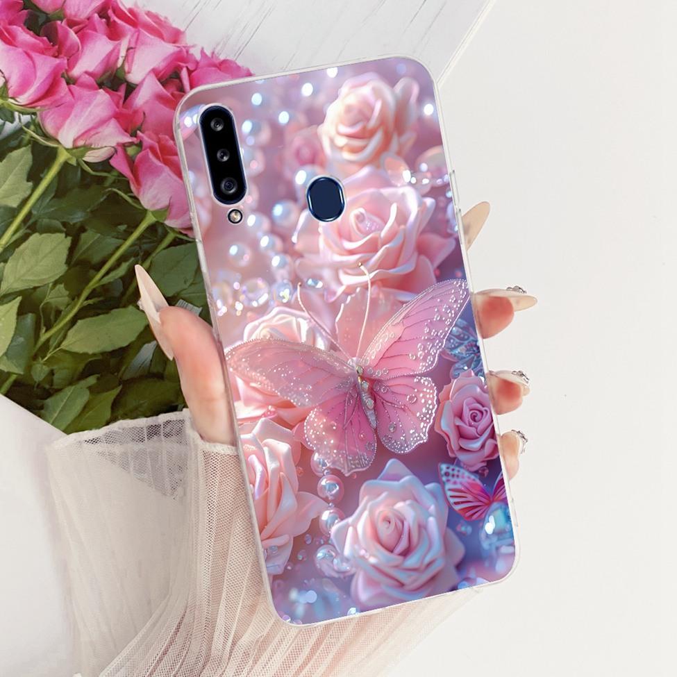 Clear Cover For Samsung A20s Case SM-A207F Cute Fashion Butterfly Funny Painted Casing For Samsung Galaxy A20s SM-A207M SM-A2070
