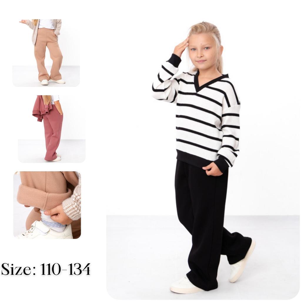 Брюки – Женские палаццо, повседневные, свободного кроя, из мягкой ткани и с эластичной талией, Зима, 6437-025 HC