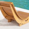 Outdoor Rocking Chair w/ Slatted Seat. Wooden Rocking Chair. 130cm x 60cm x 60cm. Light Brown
