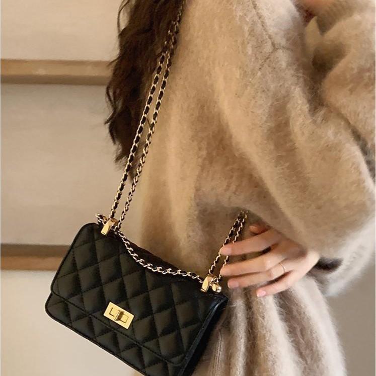 Маленькие сумки с вышивкой нитками в форме ромба, женские сумки, популярные и универсальные сумки через плечо с цепочкой, маленькие квадратные сумки на одно плечо