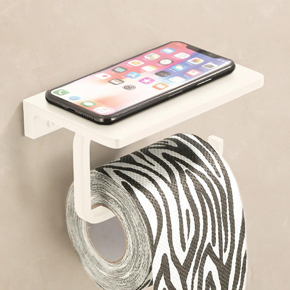 Держатель для бумаги с полкой, черный, серый, белый, алюминиевый, для ванной, кухни, туалета, держатель для рулонов бумаги с полками для телефона, держатель для хранения салфеток