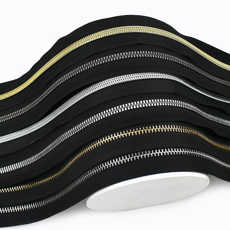 Meetee 2-10M 5# Металлические/Нейлоновые/Смоляные Молнии На Метр + Совпадающие Бегунки для Сумок, Одежды, Легкого Ремонта, Швейные Аксессуары