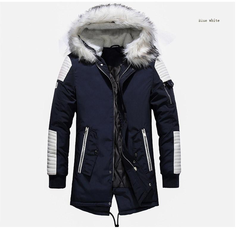 Высококачественная зимняя меховая куртка с капюшоном, длинное пальто, толстые водонепроницаемые куртки, мужская верхняя одежда, пуховик