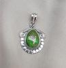 Green Copper Turquoise Pendant Necklace: 925 Sterling Silver Boho Jewelry