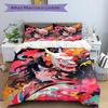 3pcs Whimsical Dragon Mask Quilt Set Cartoon Themed Bed Quilt Set Lovely Character Bedroom Decor Bed Quilt Set Four Seasons (1 Cover + 2Pillowcas