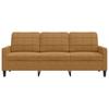 3 Seater Sofa Brown 180 cm Velvet
