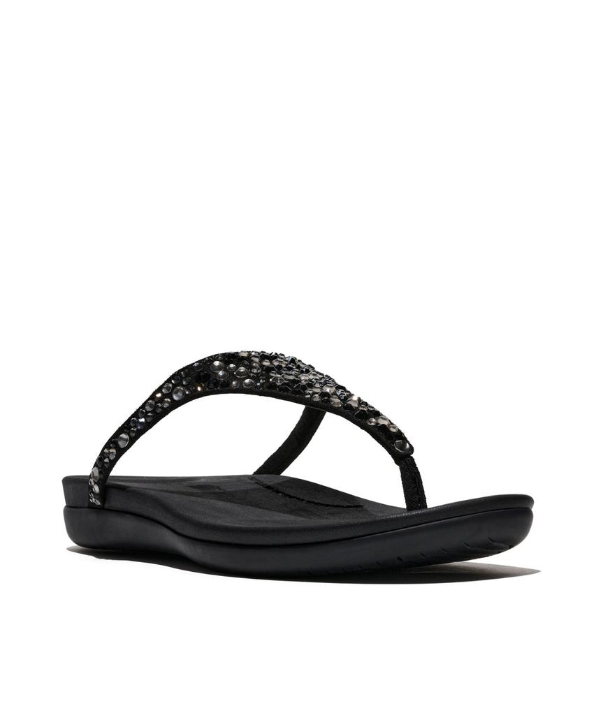 Женские сандалии Fitflop Soleil с перемычкой между пальцами и смешанными кристаллами - Черные (Ft64K2T375)