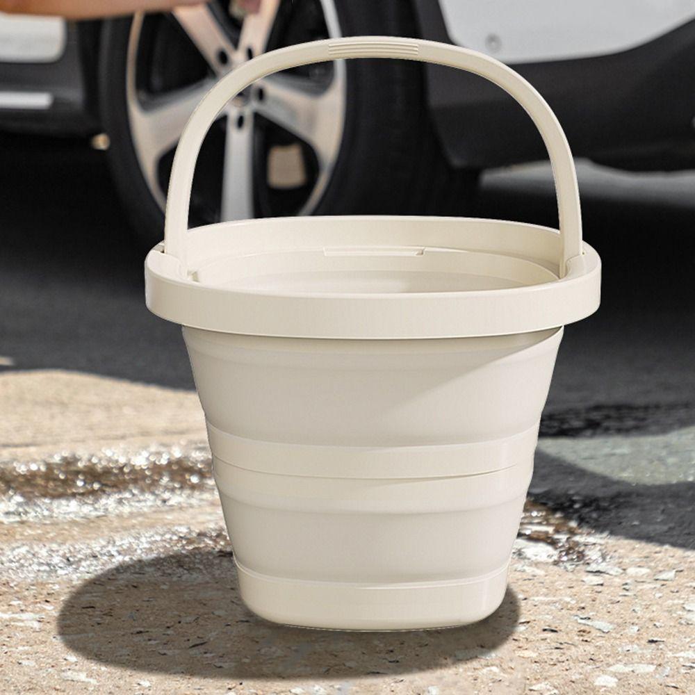5/10L Folding Bucket Space-Saving Outdoor Fishing Bucket Collapsible Wash Basin Household
