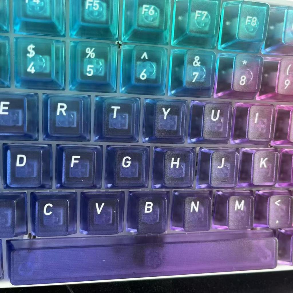 Матовые колпачки с радужным градиентом - Индивидуальная посадка для клавиатур на 61/68/75/87/98 клавиш
