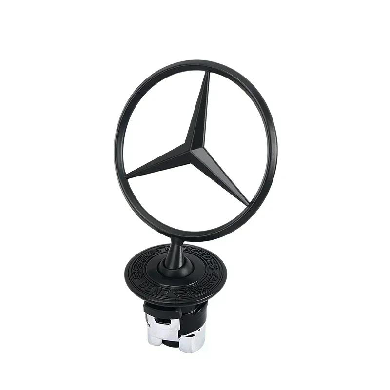 Автомобильная наклейка для Mercedes Benz 44 мм Хромированный значок-звезда на капот Автомобильный передний значок-логотип для Mercedes Benz C E S Class W204 W205 W212 W21