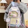 Школьный рюкзак новый высококачественный ins прозрачный pain bag рюкзак контрастная цветовая splicing большая вместимость рюкзак для учеников начальной и средней школы