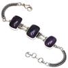 Amethyst Cabochon Gemstone Silver Jewelry Bracelets 7''Adjusable