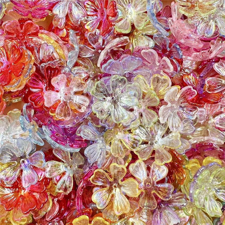 Творческое ожерелье кулон бусина 10 шт DIY бусины цветы бусины акриловые бижутерия изготовление бусины 26.5 мм