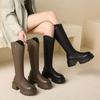 In the Autumn and Winter of 2025, the New Models Are Thin But Knee Knight Boots, High Tube, Thick Sole, Thick Heel, and Small Long Boots for Women.