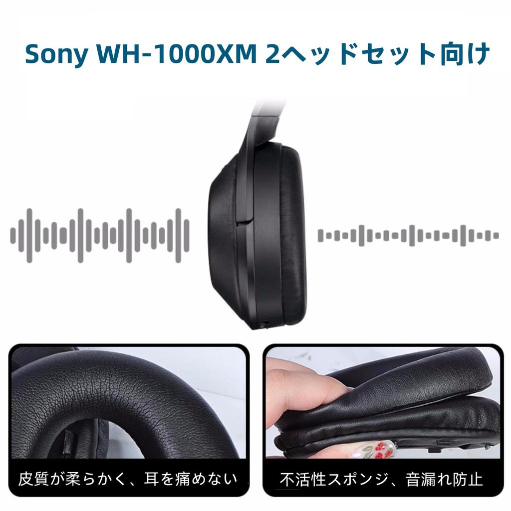 WH1000XM2 Earpads Replacement Soundproofing Earpads Compatible with Sony Wireless Noise Reduction Headphones Comes with Soundproofing Sponge and