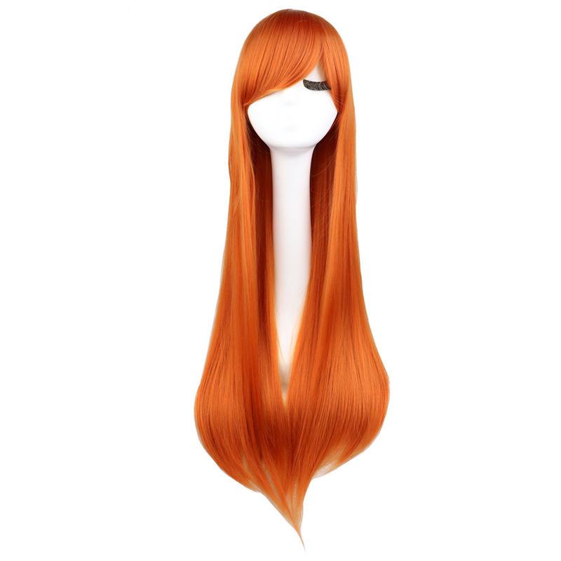 Colorful Long Straight Cosplay Wig 80cm Anime Party Role Play Wig Heat Resistant Fiber for Women
