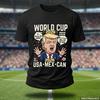 Чемпионат мира 2026 Карикатура на Трампа Смешная Футболка для Футбола, Футболка Футбол USA MEX CAN, Смешная Футболка для Футбола Подарок, Мужская Женская Унисекс Футболка для Дня Матча