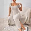 Summer New Short Sleeve Women's Knitted Dress Elegant Fashion Square Neck Sexy Dress Women Slim Fit Split High Waist Casual Dresses for Women 25102