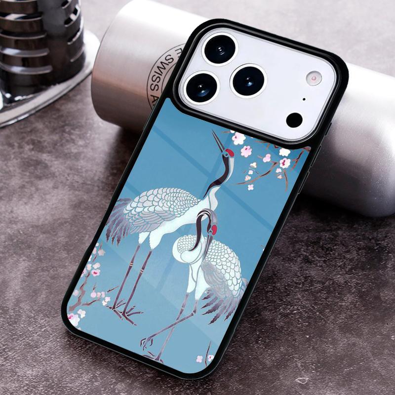 Чехол для телефона 'Арт Журавль Волны' для iPhone 17 16 15 14 13 12 11 Pro Max Plus 17Air Мягкий Силиконовый Чехол