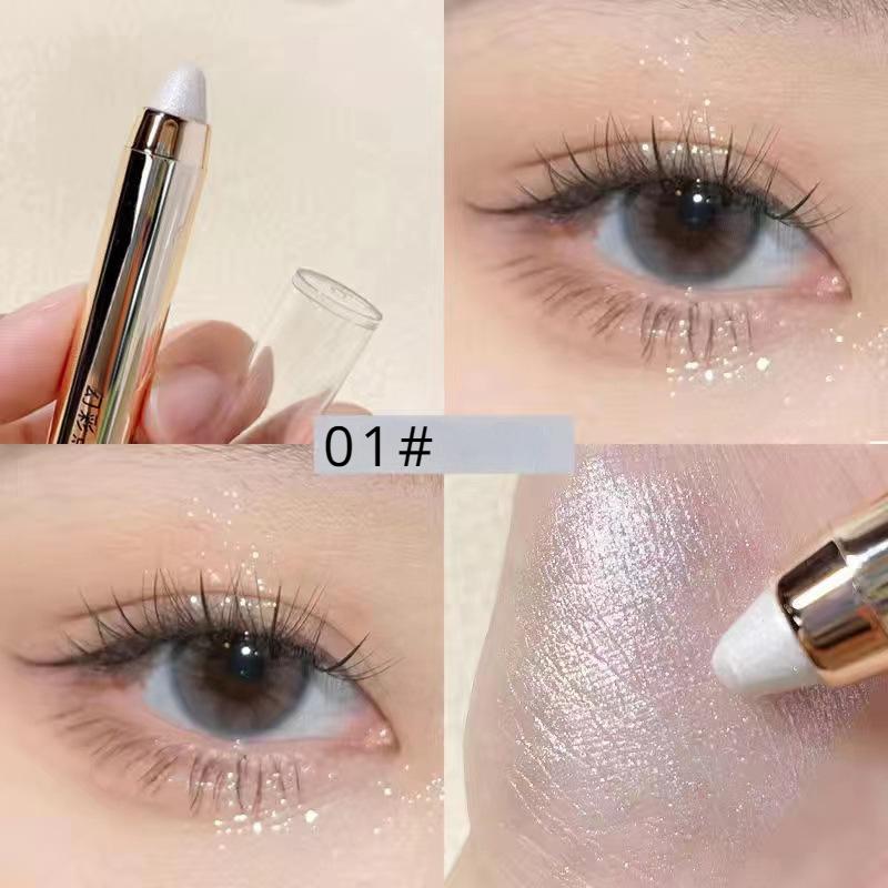 Блестящая ручка-карандаш для теней для век Перламутровый макияж глаз Лежащий шелкопряд Ленивый чай Коричневый цвет не размазывает тени для век цвета земли Блестящий ремонт