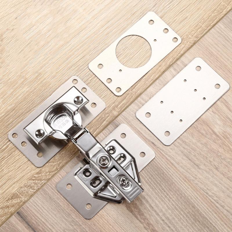  Silver Tone Stainless Steel Straight Support Shelf Bracket Flat Corner Brace Brackets Mending Plates Repair Joining
