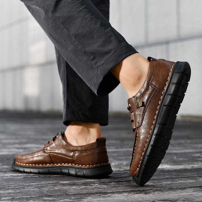 Новая мужская повседневная обувь Ручная работа Кожаные лоферы Удобная мужская обувь Кожаные плоские мокасины Мужские кроссовки