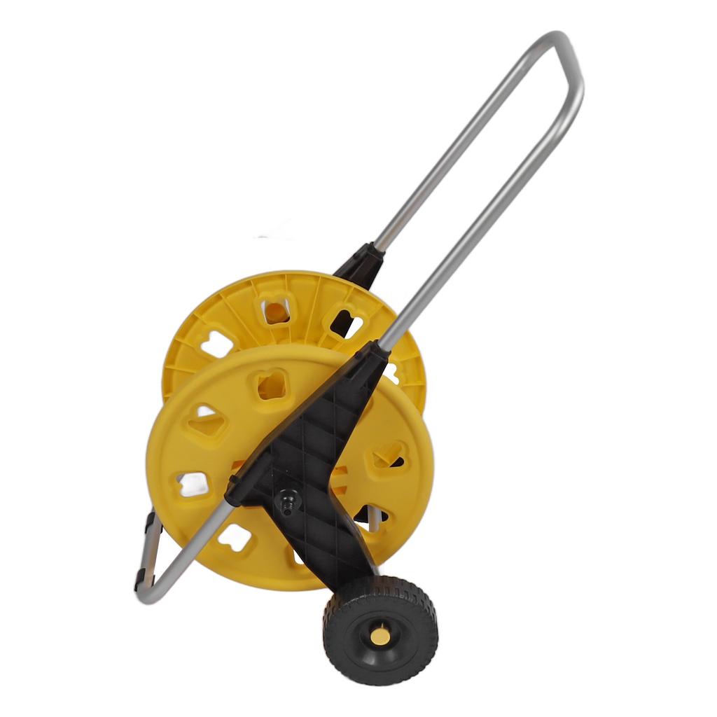 Hose Reel Cart with Wheels Heavy Duty Garden Hose Reels for Outside 60m Hose Capacity Manual Push