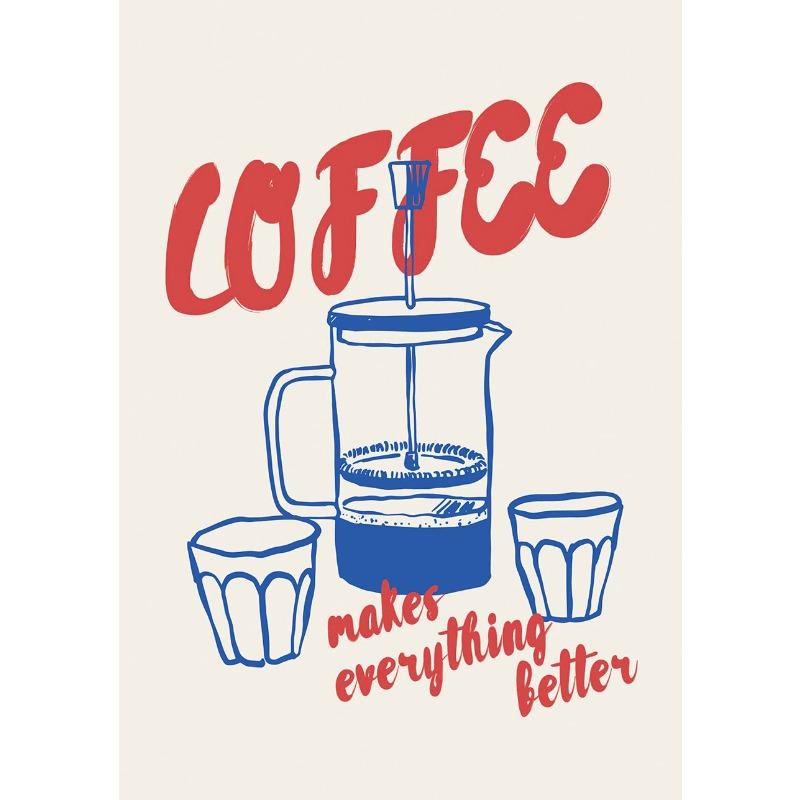 Современные Модные Ретро Винтажные Шикарные Принты на Холсте для Кофе Эспрессо, Настенный Декор, Постер, Картина для Офиса, Кухни, Дома