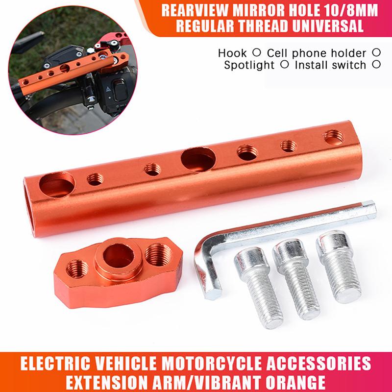 Aluminum Alloy Motorcycle Rearview Mirror Mount Extender Bracket Multifunctional Corrosion Resistant for Motorbike Scooter Modification
