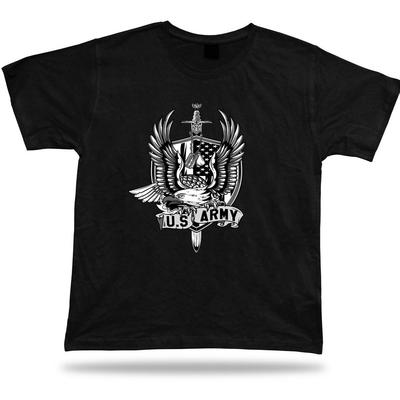 Футболка Eagle US Army Strength Unity Bravery. Хлопковая мужская футболка премиум-класса с коротким рукавом и круглым вырезом, новинка S-3XL