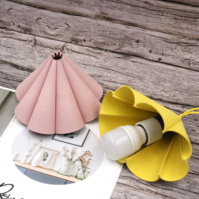 Leather Waterproof Lampshade LED Light Protective Cover Durable Hanging Garden Path Light Replacement PU Sleeve For Camping