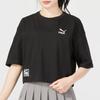 Puma Футболка с коротким рукавом и круглым вырезом с логотипом, женская, черная 623253-01