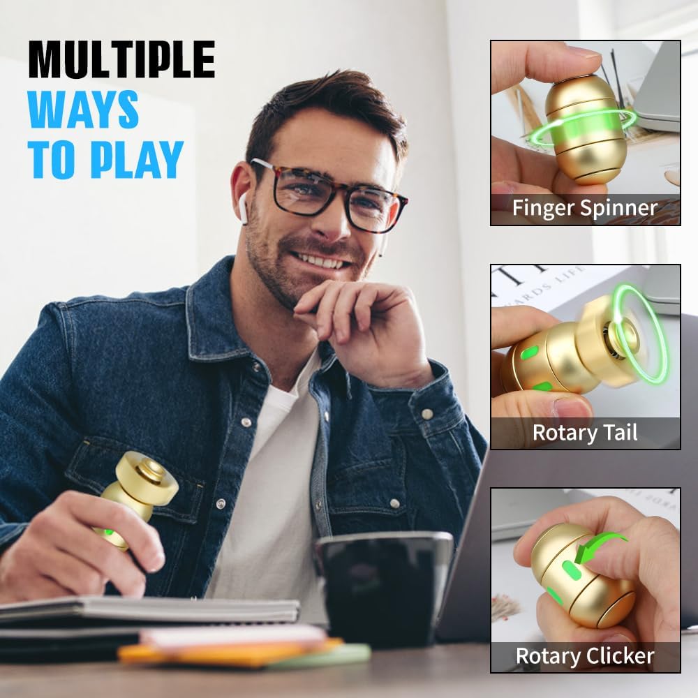 Dilabnda Металлический спиннер-фиджет в виде атомной бомбы, Крутая светящаяся игрушка-кубик 2 в 1 для пальцев, Сенсорный гироскоп-спиннер для пальцев, Подарки