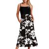 Women's Long Beach Casual Elegant Spaghetti Strap Maxi Dress Floral Low-key Flowing Bohemian Dress