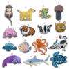 15pcs Ocean Fish DIY Iron on Patches Cat Dog Embroidered Cloth Stickers Sewing Supplies  on Clothes