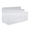 Mail Sorter Transparent Acrylic Multifunctional 2 Compartments Desktop Letter Holder with Anti Slip Base for Envelope