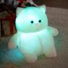 Glowing White Fat Cat Plush Stuffed Animal LED Colorful Light-Up Kitty Toy Soft Pillow Gift for Kids Girls Birthday Present