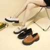 Новые однобортные туфли женские весна и осень универсальные модные униформа на платформе ретро-лоферы британский стиль маленькие кожаные туфли женские