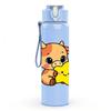 1PC Cow Cartoon Pattern 750ml Color Plastic Sports Water Bottle Leakproof Flip Straw Lid Suitable for Sports Office Home Use