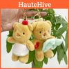 Orange Charming Miniature Bear Plush Keychain With Scarf And Bow Bags For