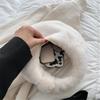 Fur Women's Small Half Moon Bag Luxury Warm Plush Wrist Bags for Women Fashion Furry Short Handle Clutch Cute Ladies Coin Purses