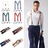 Y Shape Vintage Leather Braces Suspenders Elastic Braces Trouser Straps Belt Adjustable Strap Clip