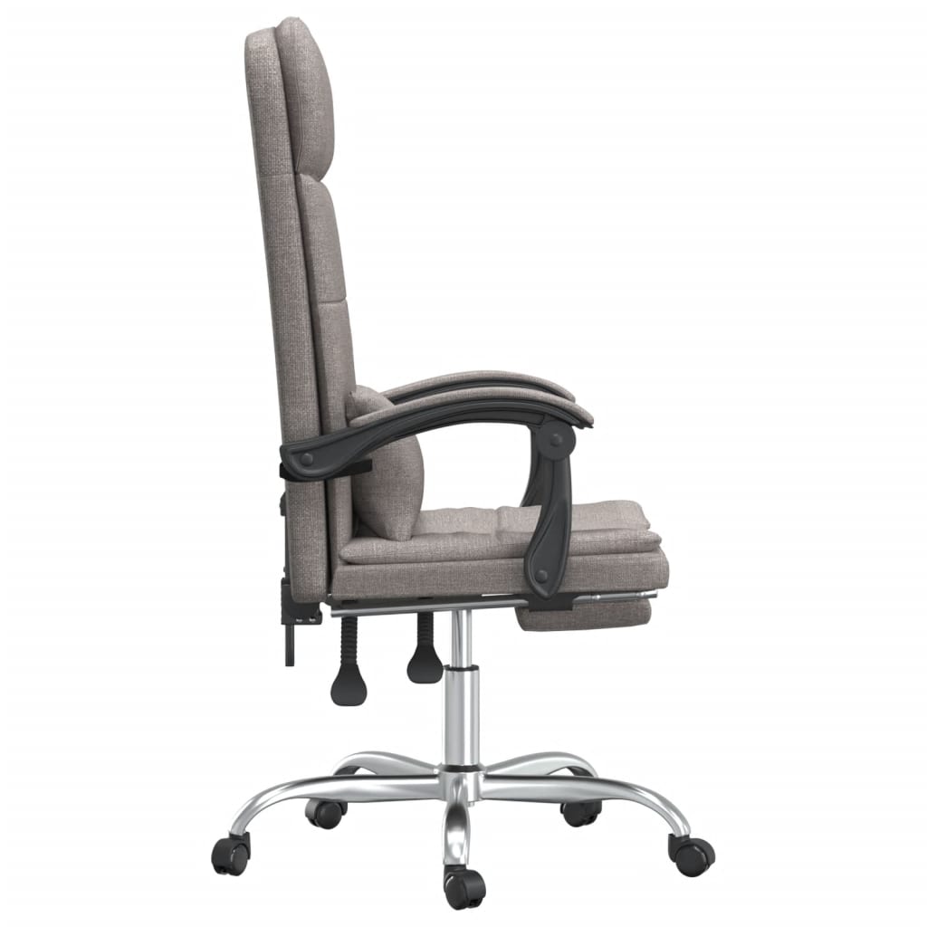 Office Chair with Massage Function Taupe Fabric