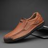 Handmade Genuine Leather Men's Casual Shoes Comfortable And Breathable Moccasins Men Business Flats Shoes Driving Shoes