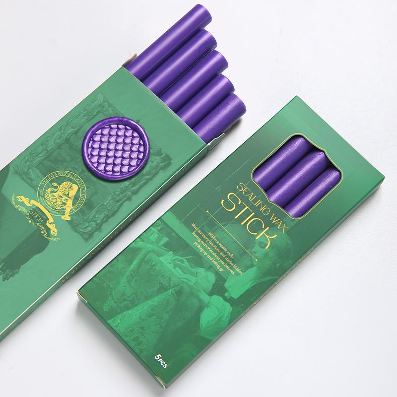 5PCS/Pack Boxed Wax Seal Sticks, Fire Paint Wax Stick Multi-color for You to Choose, Can be Used with Glue Gun