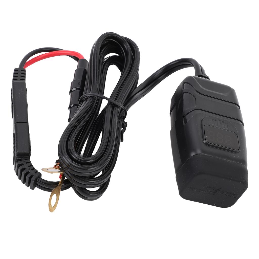 Motorcycle Phone Charger USB Type C Rain Proof Fast Charging Motorcycle Handlebar Charger with Voltmeter and Switch for
