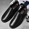 Высококачественная мужская кожаная обувь, деловая повседневная обувь без шнуровки